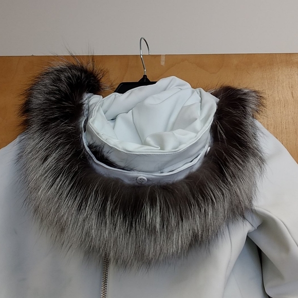 New Derek Lam 10 Crosby Fox Fur Trim Down Parka M - Picture 6 of 7